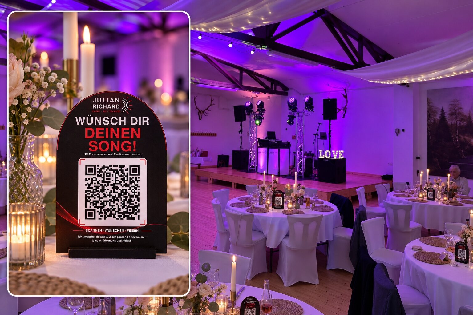 Illustration der Musikwunsch-Aufsteller bei einer Hochzeit in Wingeshausen